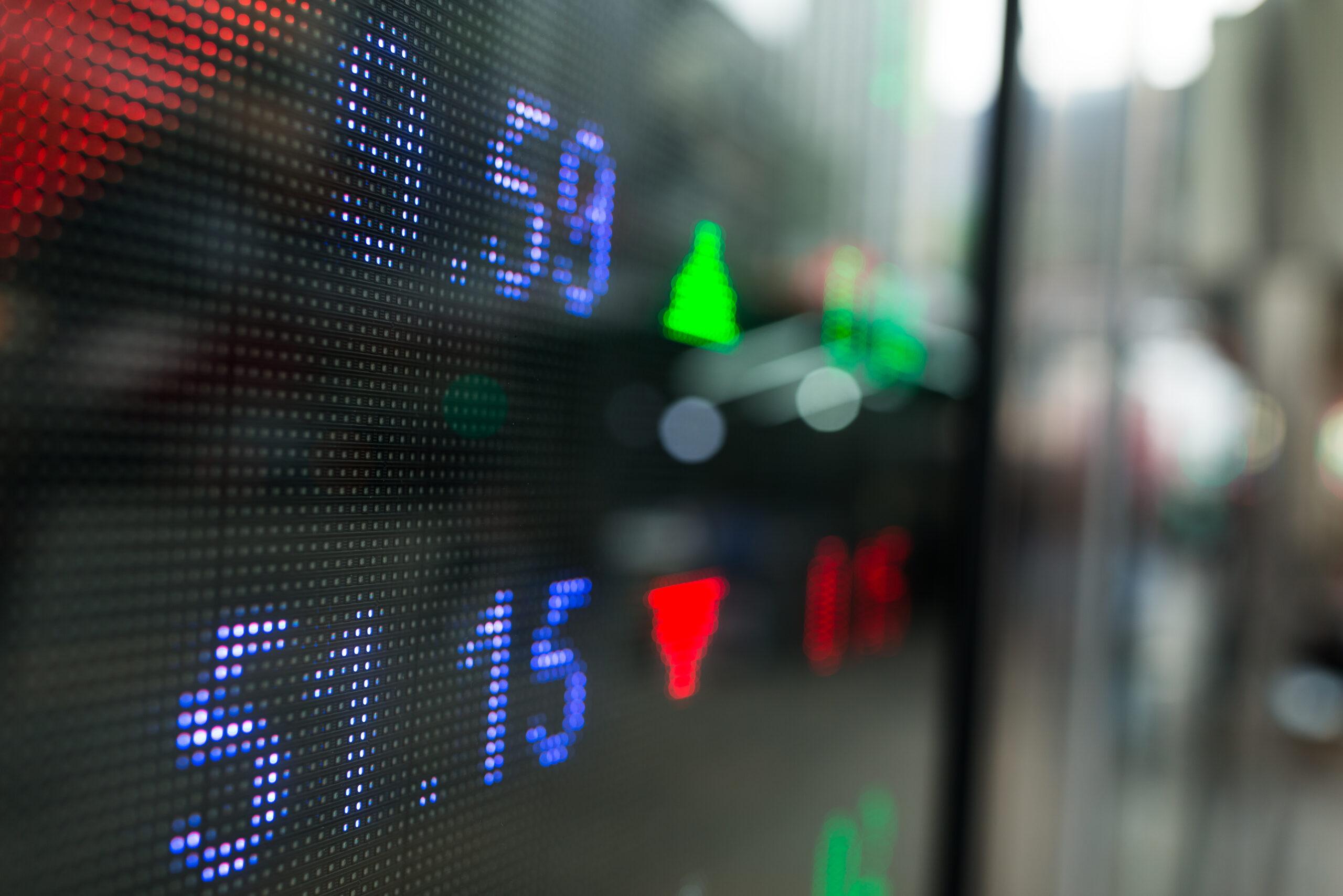 stock market prices display